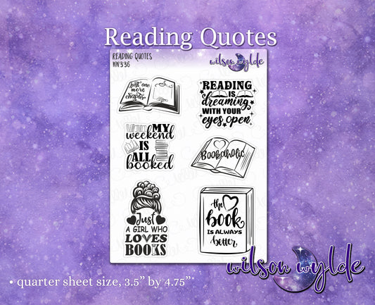 Reading Quotes planner stickers, WW336