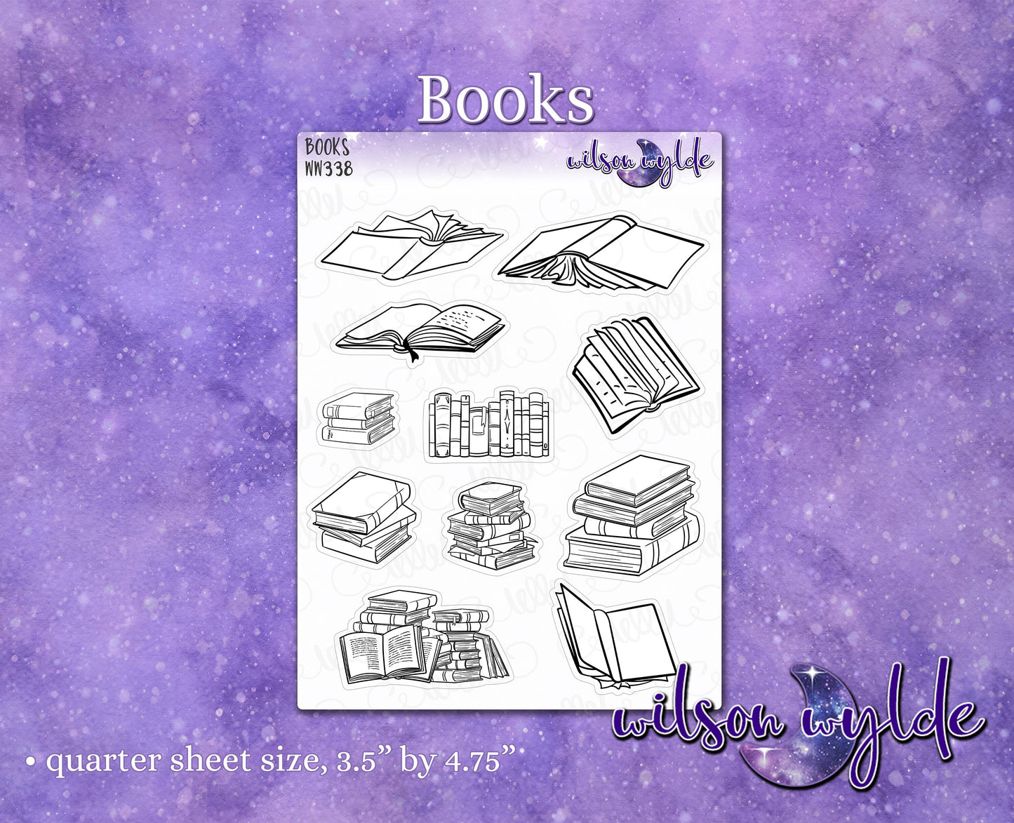 Books icons planner stickers, WW338