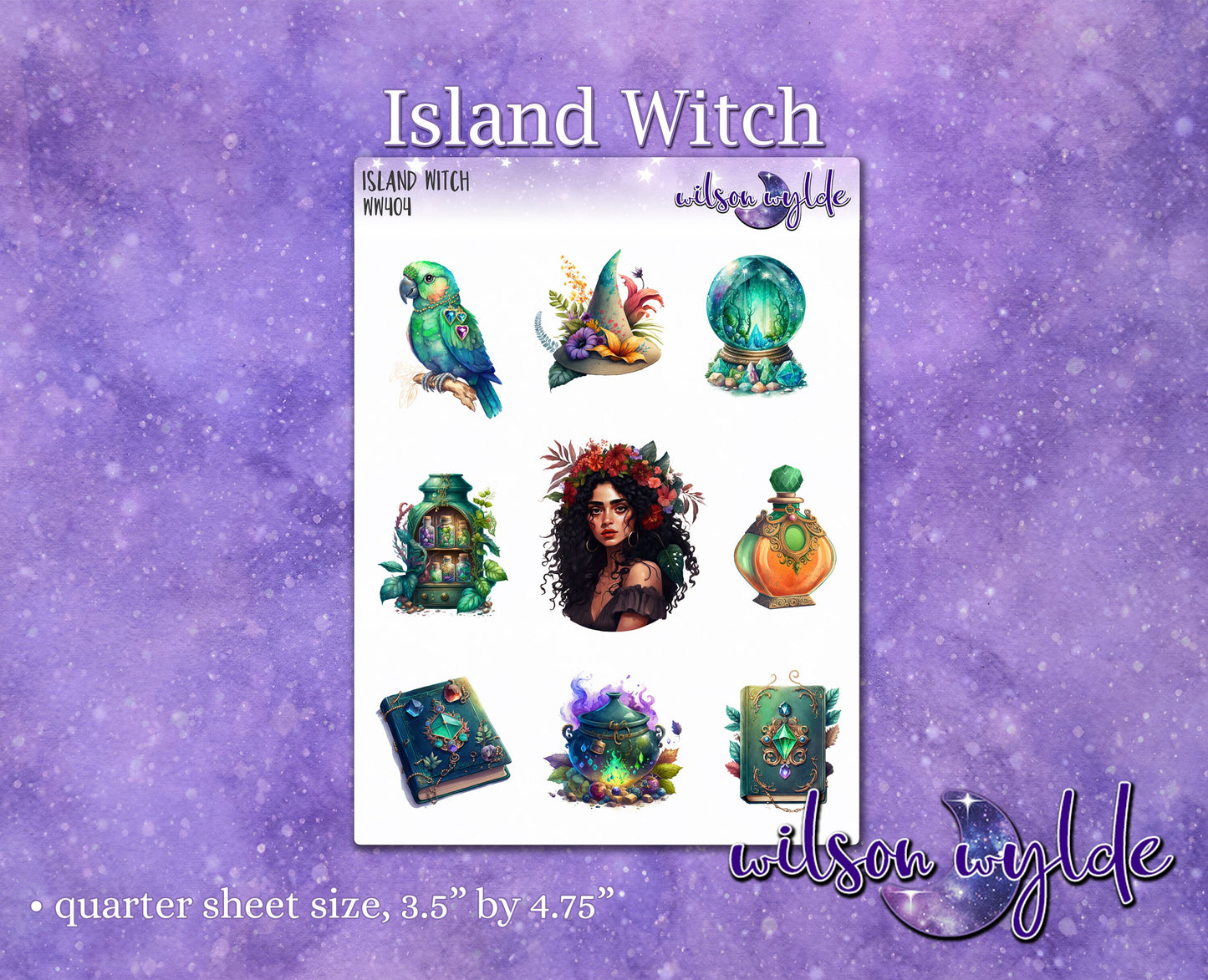 Island Witch planner stickers, WW404