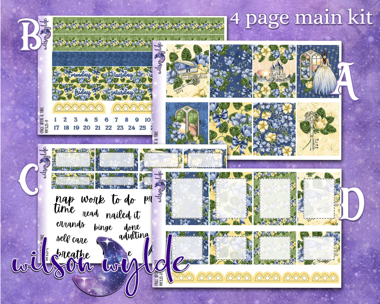 Once Upon a Time full weekly sticker kit, STANDARD VERTICAL format, a la carte and bundle options. WW325