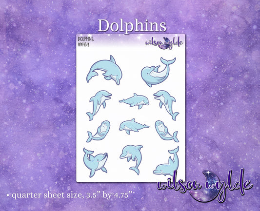 Dolphins deco planner stickers, WW463