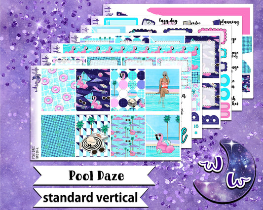 Pool Daze full weekly sticker kit, STANDARD VERTICAL format, a la carte and bundle options. WW330