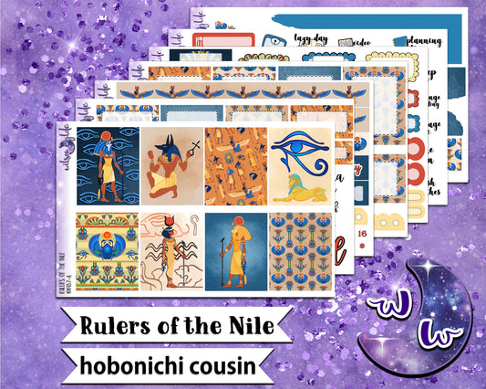 Rulers of the Nile full weekly sticker kit, HOBONICHI COUSIN format, a la carte and bundle options. WW457