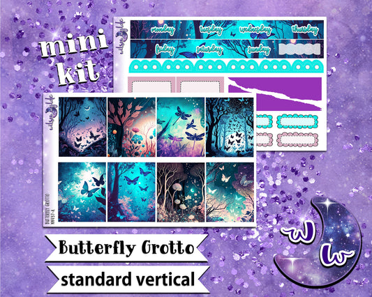 Butterfly Grotto mini weekly sticker kit, STANDARD VERTICAL format, a la carte and bundle options. WW437