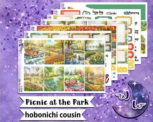 Picnic at the Park full weekly sticker kit, HOBONICHI COUSIN format, a la carte and bundle options. WW430