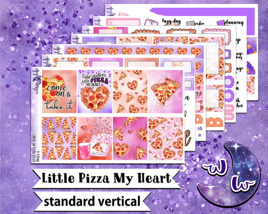 OVERSTOCK Little Pizza My Heart full weekly sticker kit, STANDARD VERTICAL format, WW262