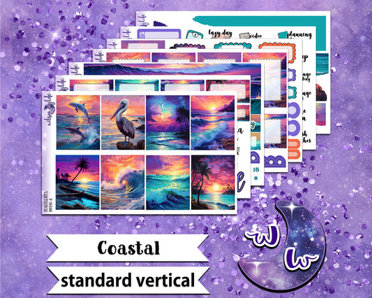 Coastal full weekly sticker kit, STANDARD VERTICAL format, a la carte and bundle options. WW490