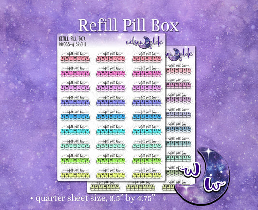 Refill Pill Box planner stickers, WW065