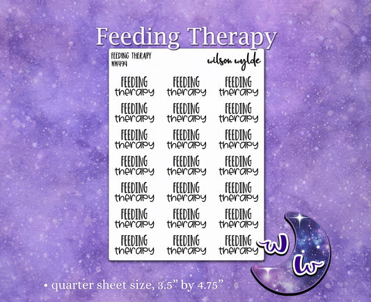 Feeding Therapy script planner stickers, Foiling available WW494