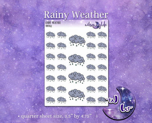 Rainy Weather planner stickers, WW442