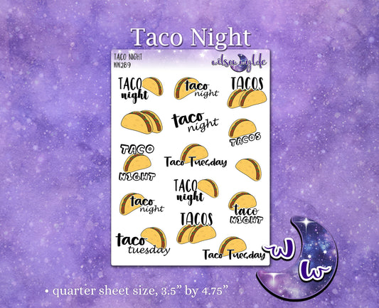 Taco Night planner stickers, WW289