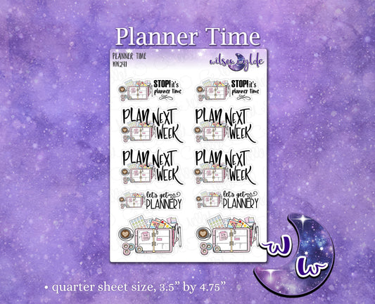 Planner Time planning session planner stickers for Happy Planner, Hobonichi, Print Pression WW246