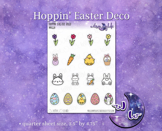 Hoppin' Easter Deco, Easter planner stickers, for Print Pression, Happy Planner, and standard vertical WW221