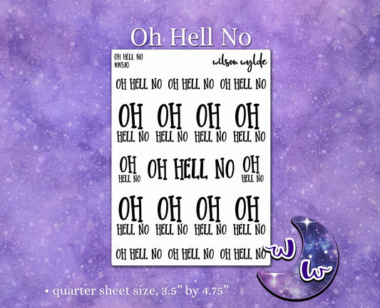 Oh Hell No planner stickers, WW510