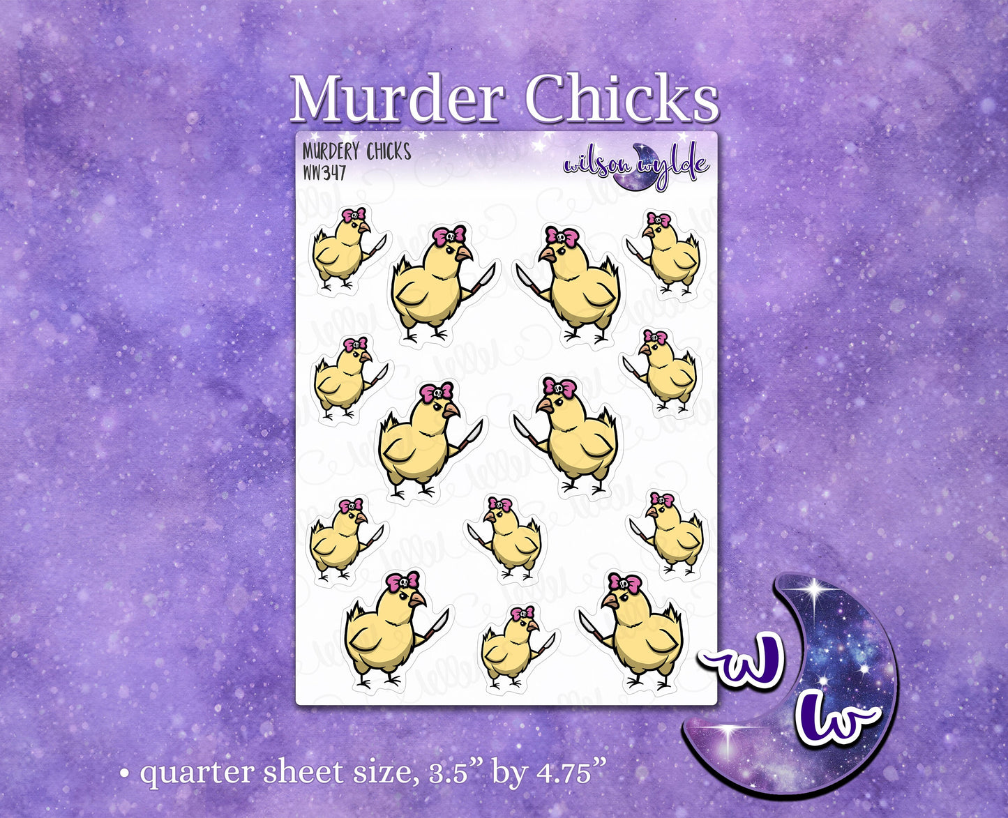 Murdery Chicks planner stickers, WW347