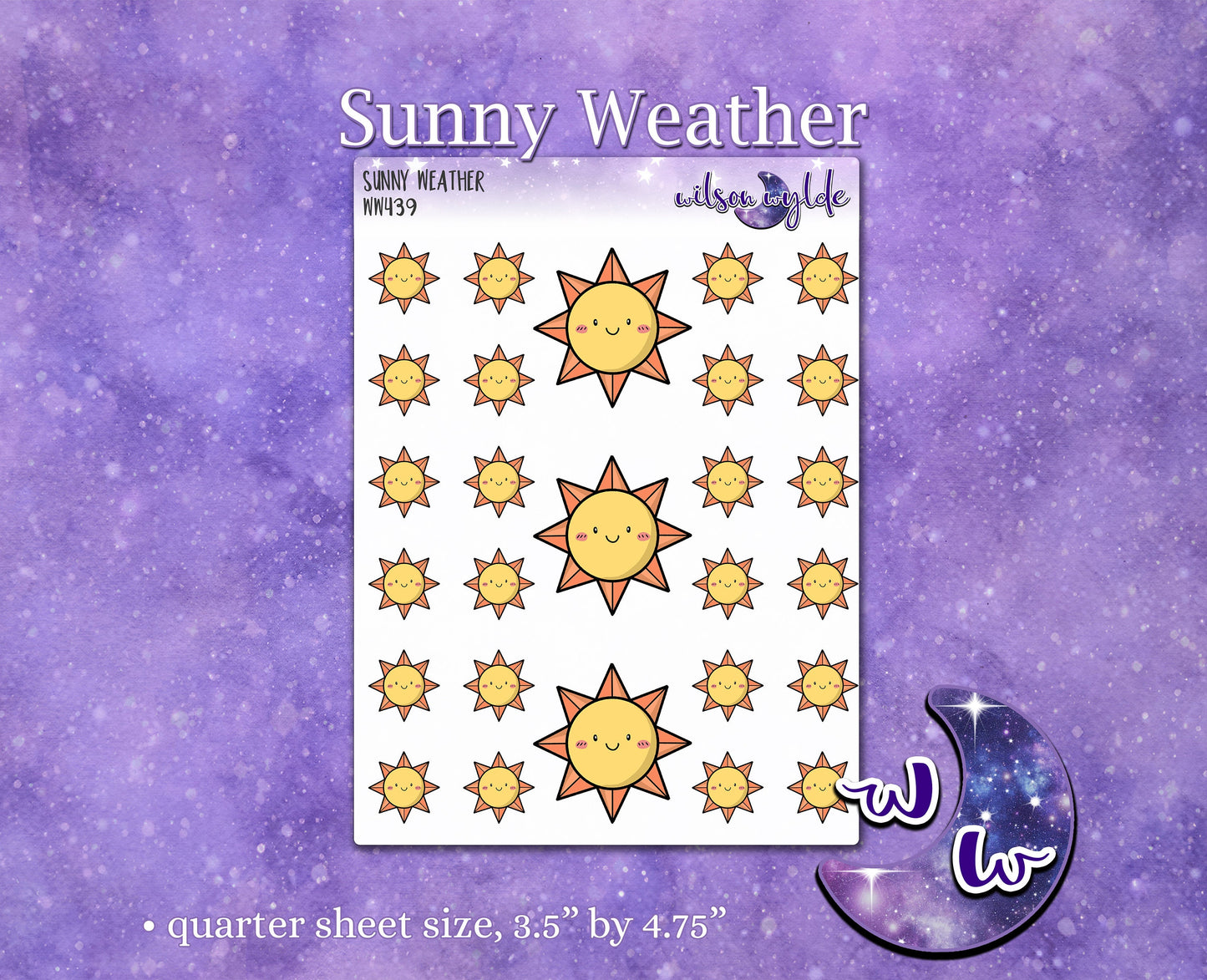 Sunny Weather planner stickers, WW439