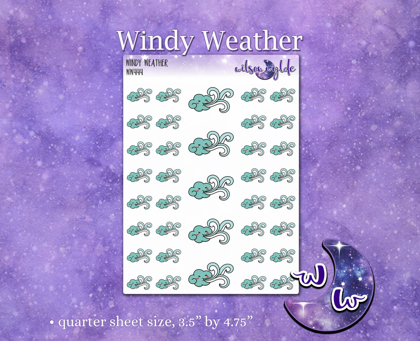 Windy Weather planner stickers, WW444