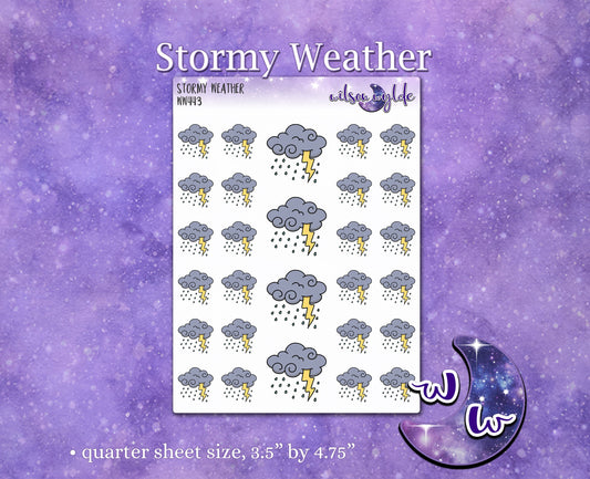 Stormy Weather planner stickers, WW443