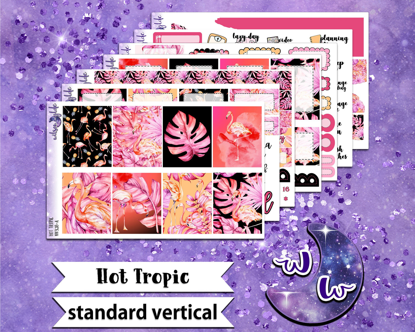 Hot Tropic full weekly sticker kit, STANDARD VERTICAL format, a la carte and bundle options. WW328