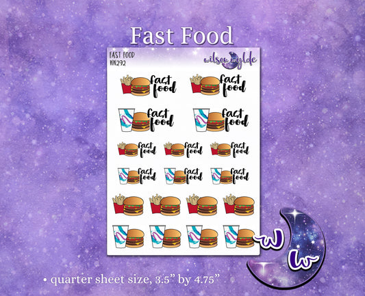 Fast Food planner stickers, WW292