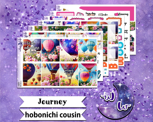 Journey full weekly sticker kit, hobonichi cousin format, a la carte and bundle options. WW398