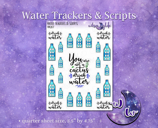 Water Trackers & Scripts, hydration tracker planner stickers and quotes, WW246