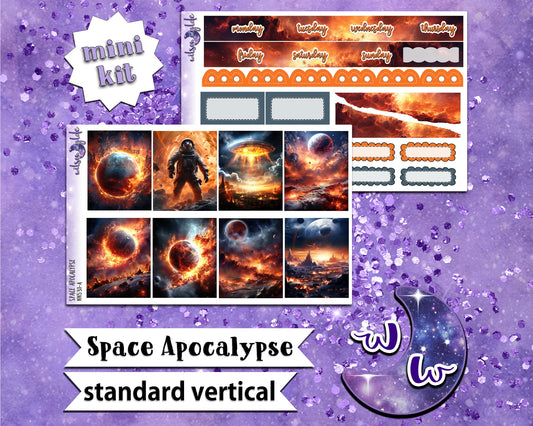 Space Apocalypse mini weekly sticker kit, STANDARD VERTICAL format, a la carte and bundle options. WW531