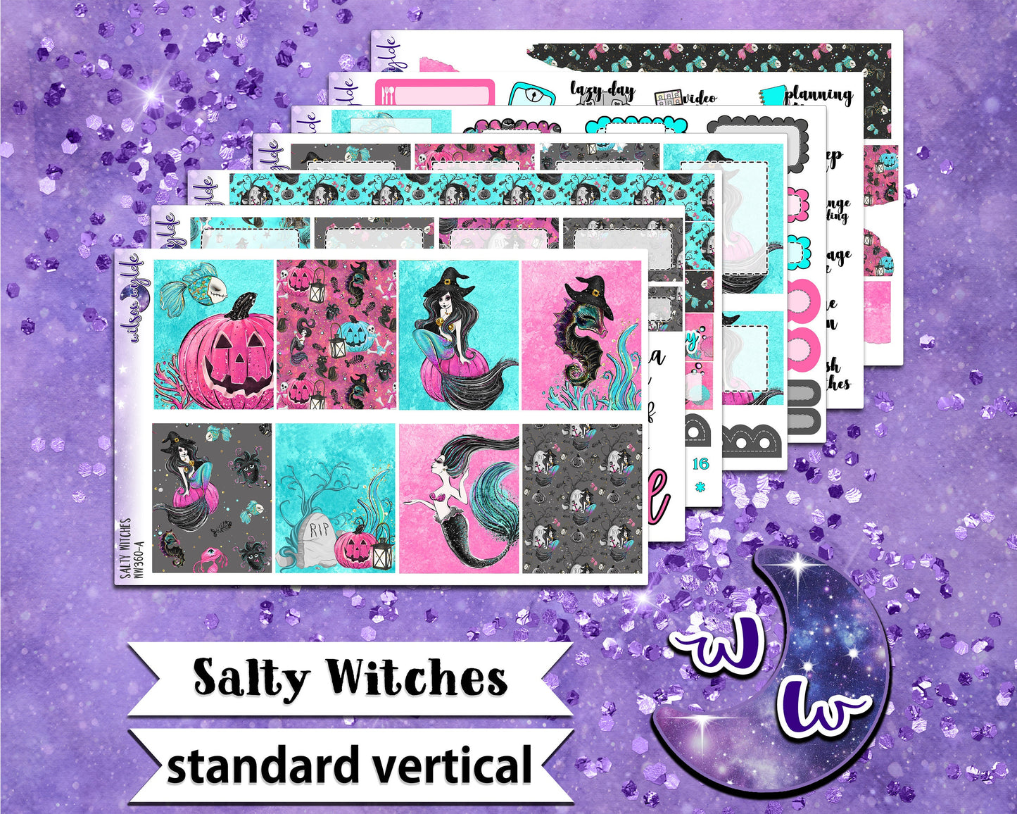 OVERSTOCK Salty Witches full weekly sticker kit, STANDARD VERTICAL format, WW360