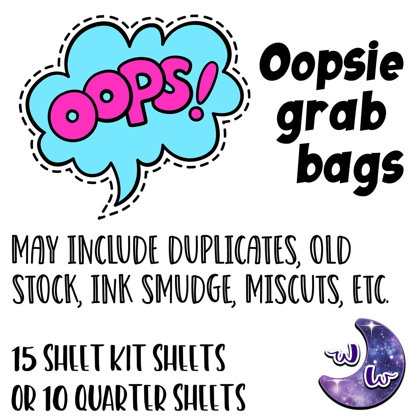 Oopsie! Oops Misfit Mystery Grab Bag of Planner Stickers