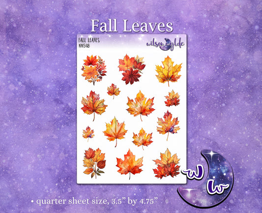 Fall Leaves planner stickers, WW548