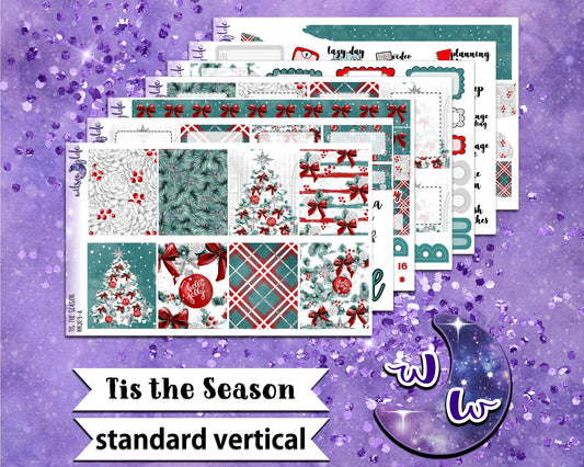 Tis the Season full weekly sticker kit, STANDARD VERTICAL format, a la carte and bundle options. WW203