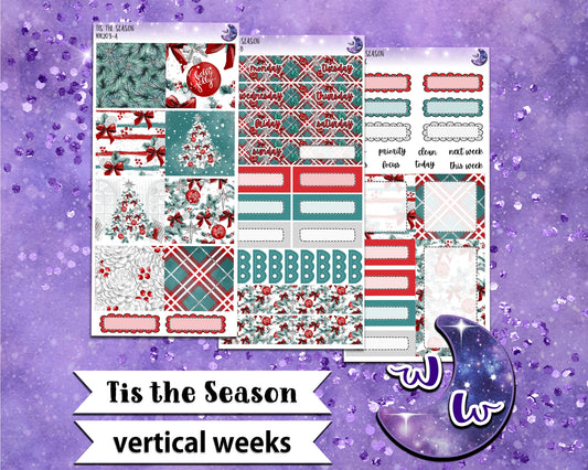 Tis the Season weekly sticker kit, VERTICAL WEEKS format, Print Pression weeks, a la carte and bundle options. WW203