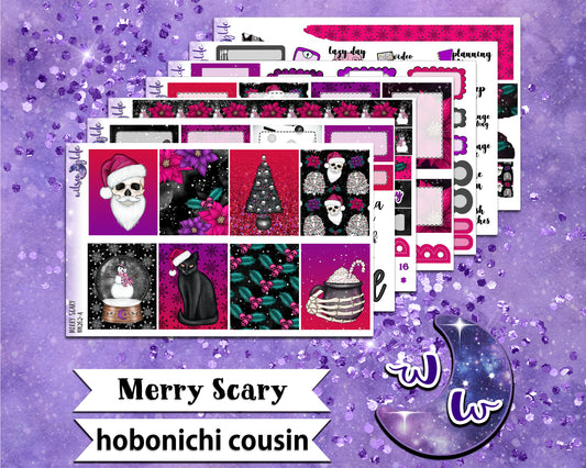 Merry Scary full weekly sticker kit, HOBONICHI COUSIN format, a la carte and bundle options. WW262