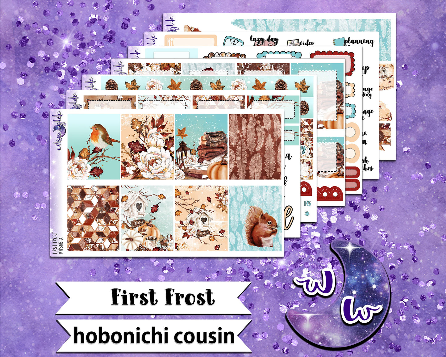 First Frost full weekly sticker kit, HOBONICHI COUSIN format, a la carte and bundle options. WW365