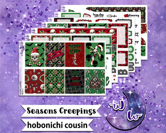 Season's Creepings full weekly sticker kit, HOBONICHI COUSIN format, a la carte and bundle options. WW204