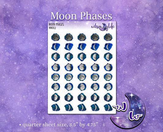 Moon Phases planner stickers, WW002