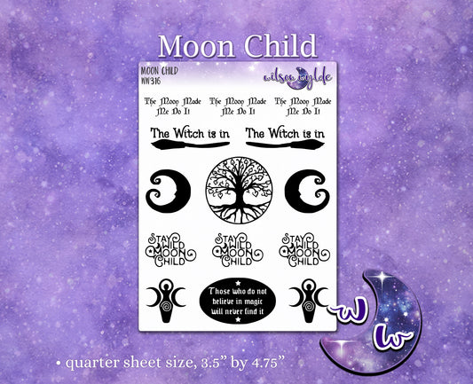 Moon Child planner stickers, WW316