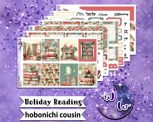 Holiday Reading weekly sticker kit, HOBONICHI COUSIN format, a la carte and bundle options. WW562