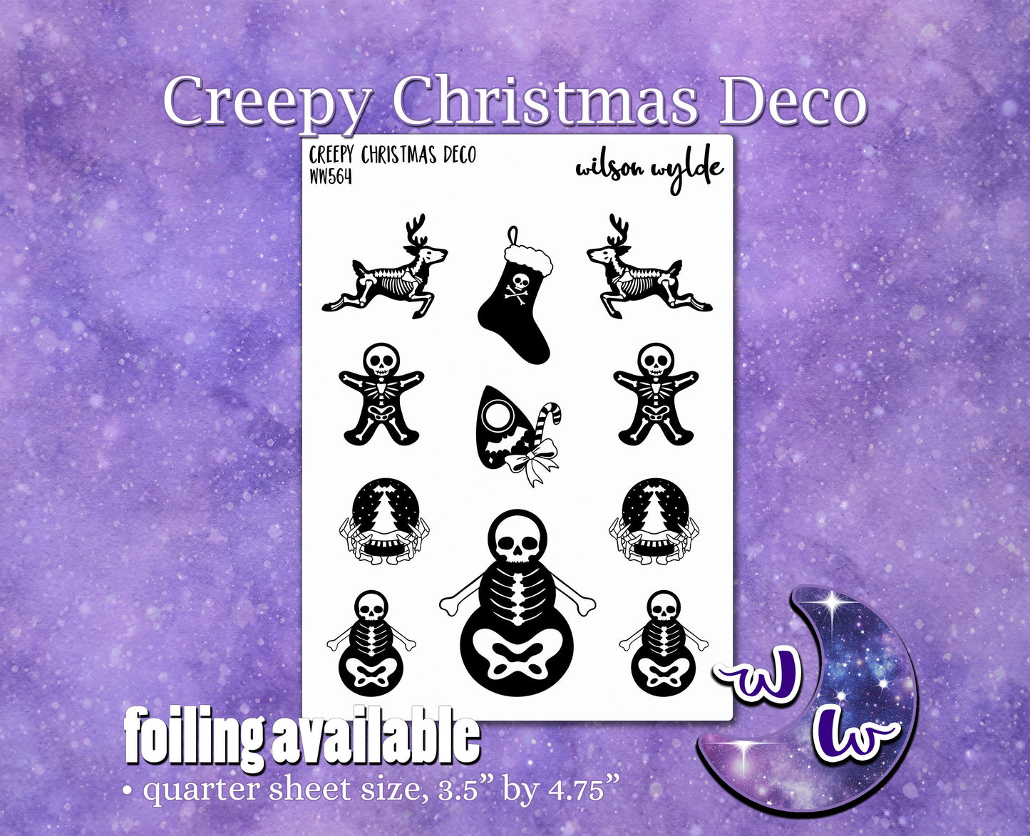 Creepy Christmas Deco planner stickers, WW564