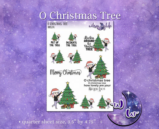 O Christmas Tree deco planner stickers, WW574