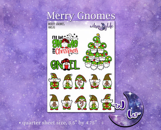 Merry Gnomes deco planner stickers, WW576