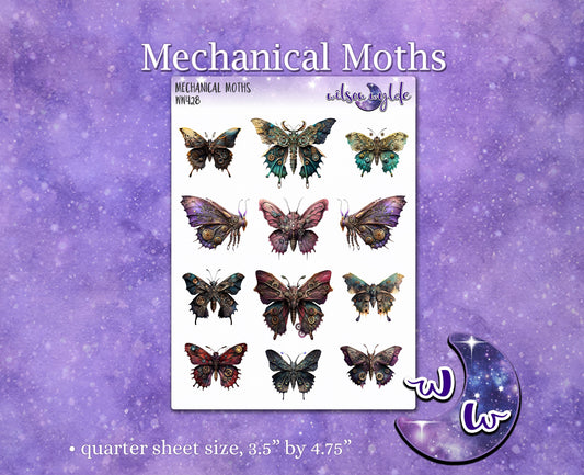 Mechanical Moths planner stickers, WW428