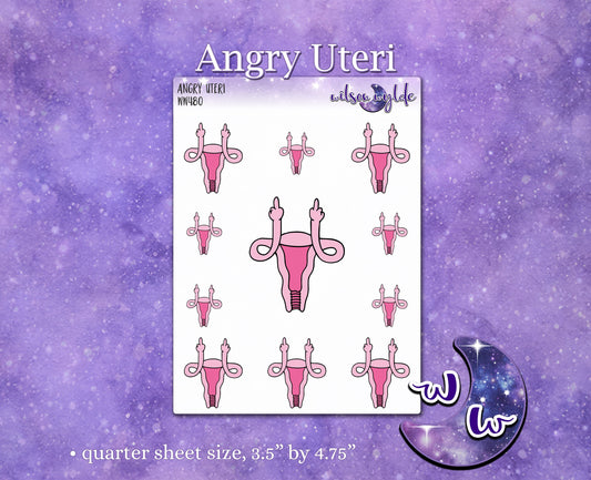 Angry Uteri planner stickers, WW480