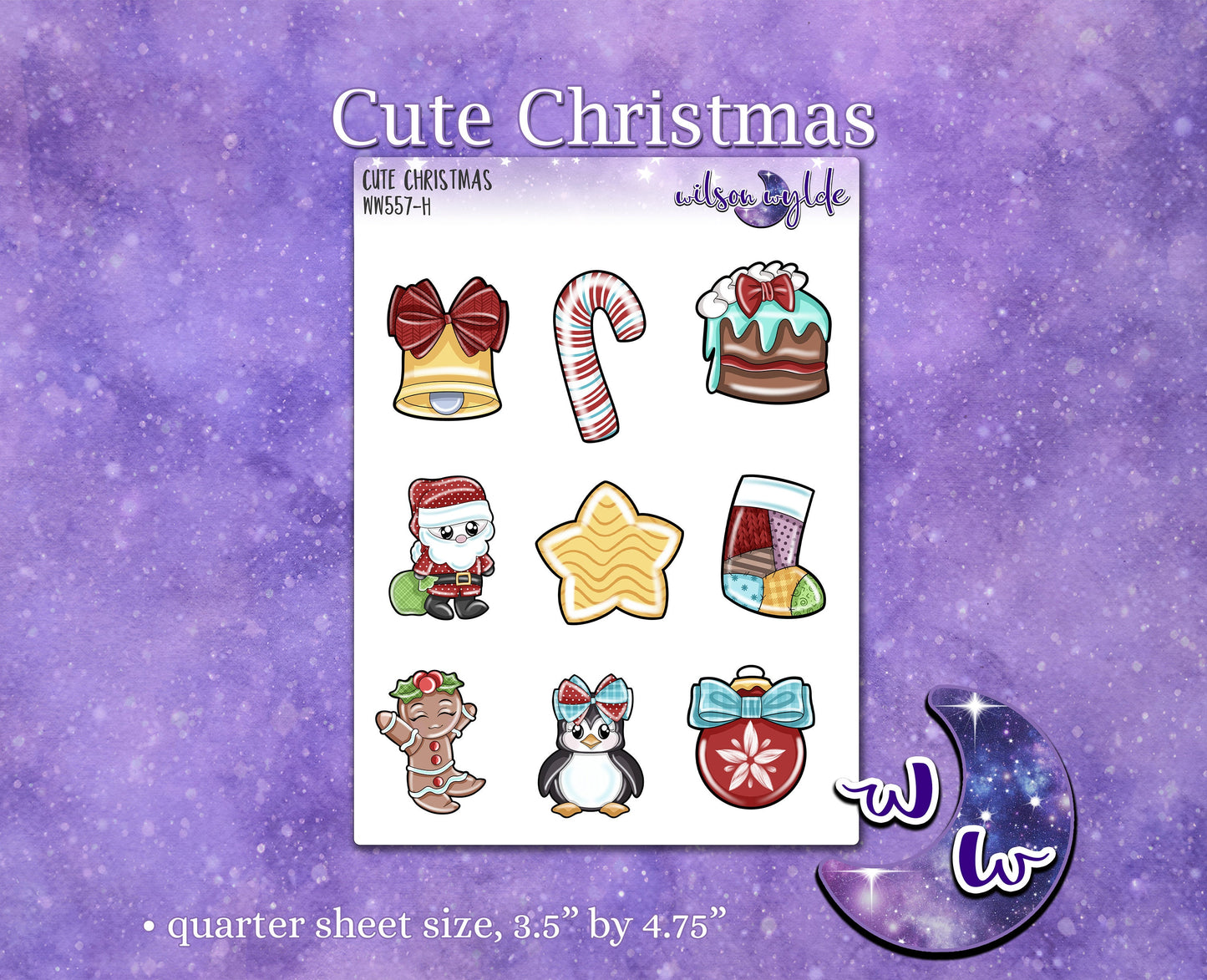 Cute Christmas deco planner stickers, WW557