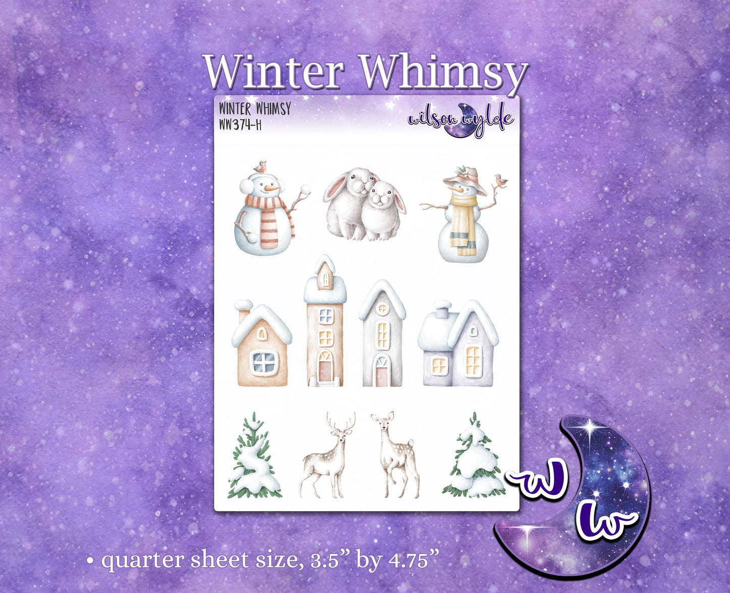 Winter Whimsy deco planner stickers, WW374