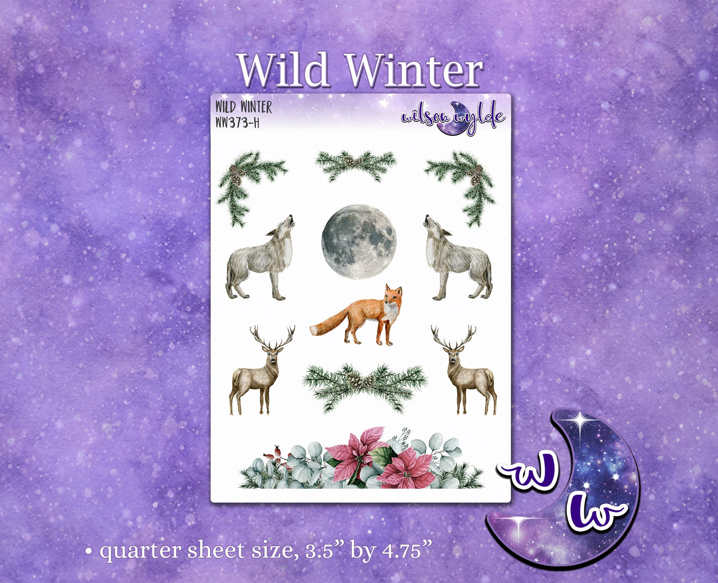 Wild Winter deco planner stickers, WW373