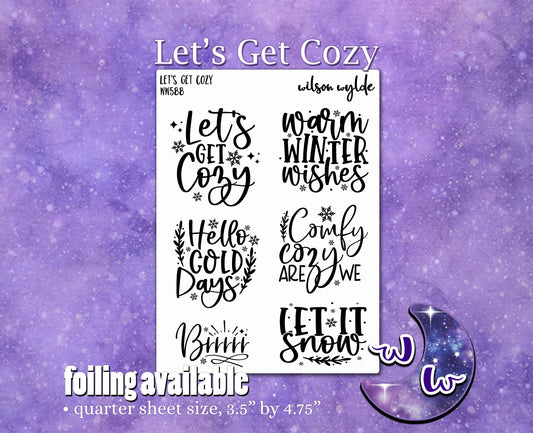 Let's Get Cozy planner stickers, WW588