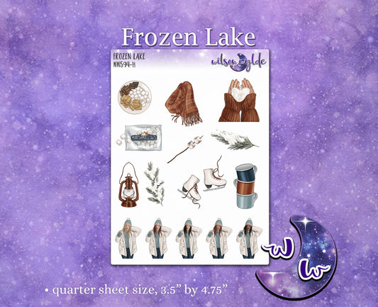 Frozen Lake deco planner stickers, WW594