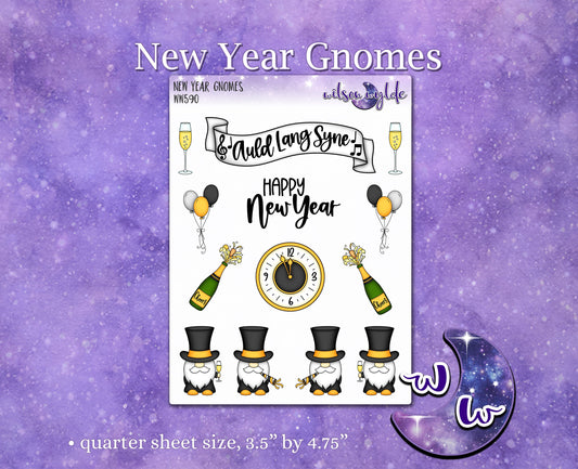 New Year Gnomes deco planner stickers, WW590