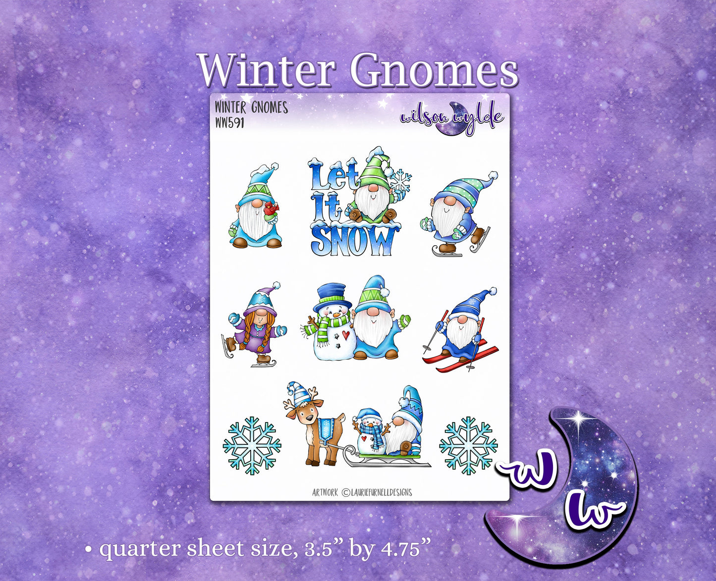 Winter Gnomes deco planner stickers, WW591